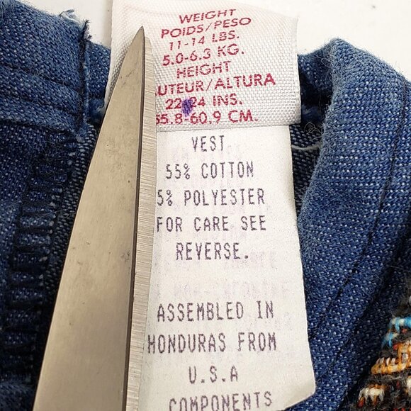 Buster Brown Girls Vintage Denim Romper Tapestry Vest Baby Size 3-6 Months - Picture 8 of 11